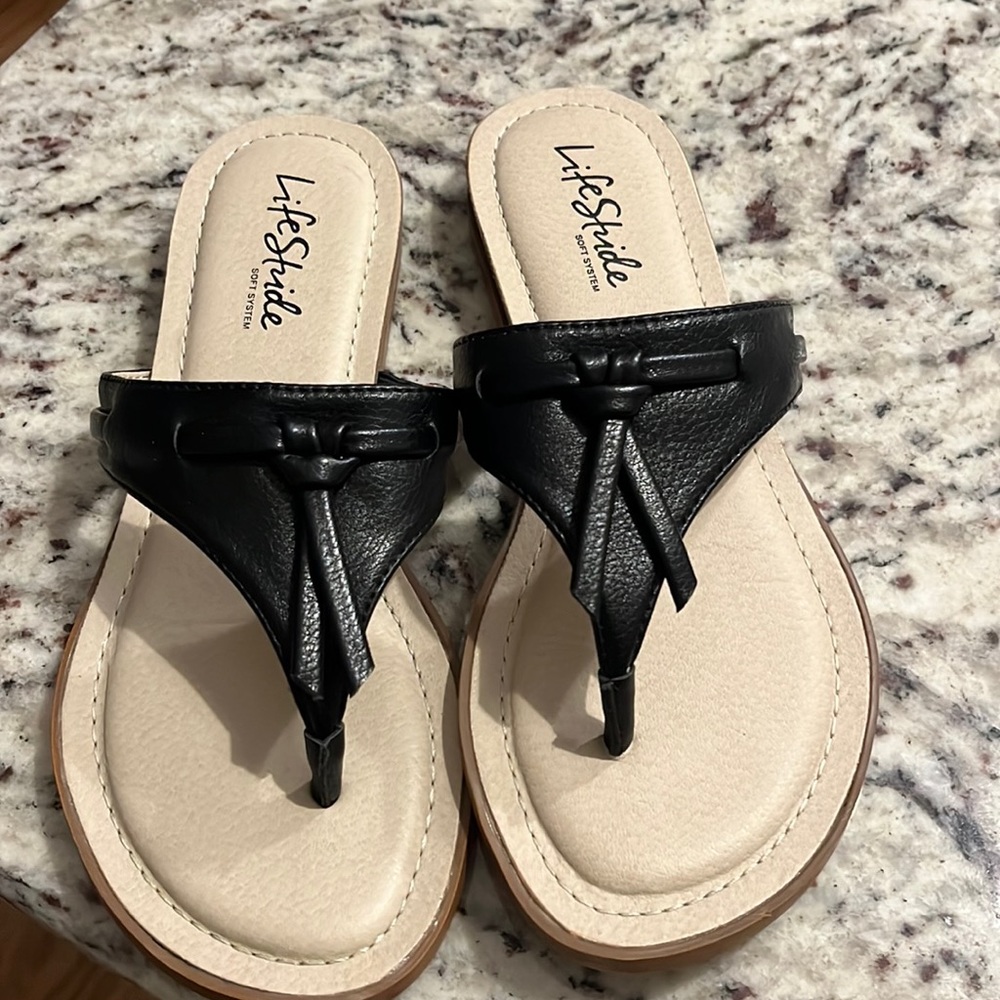 Lifestride new soft system black sandal